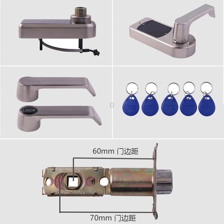 OS8818 Password + Key + Sensor Card Zinc Alloy Electronic Door Lock Touch Screen Electronic Code Lock