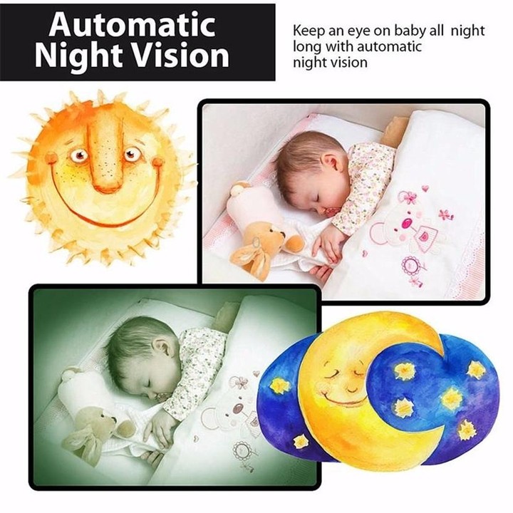 VB601 2.0 inch LCD Screen Hassle-Free Portable Baby Monitor, Support Two Way Talk Back, Night Vision(UK Plug)