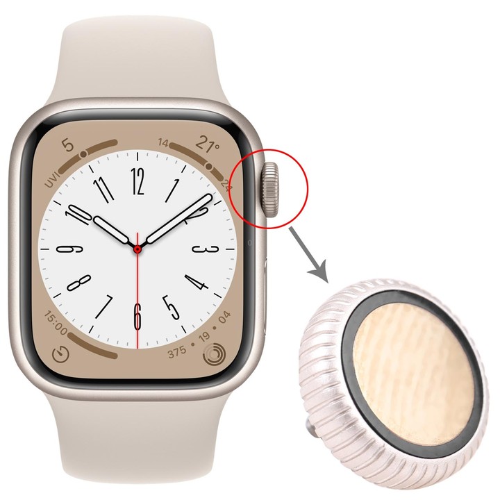 Watch Crown Nut Replacement For Apple Watch Series 8 (GPS) (Silver)
