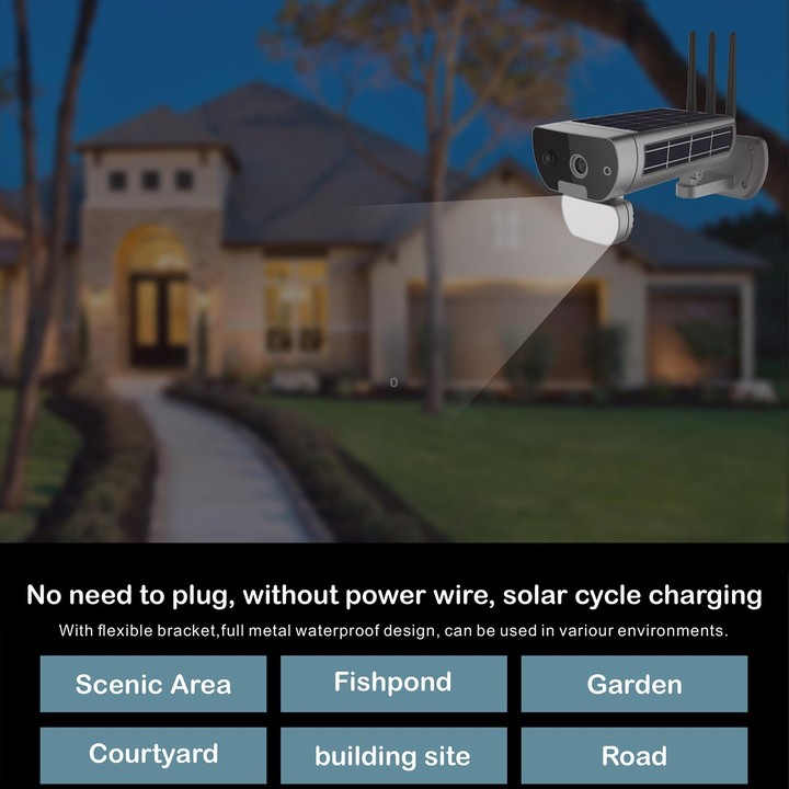 T8 1080P Full HD Solar Battery Ultra Low Power Sound Light Alarm Network Camera, Support Motion Detection, Night Vision, Two Way