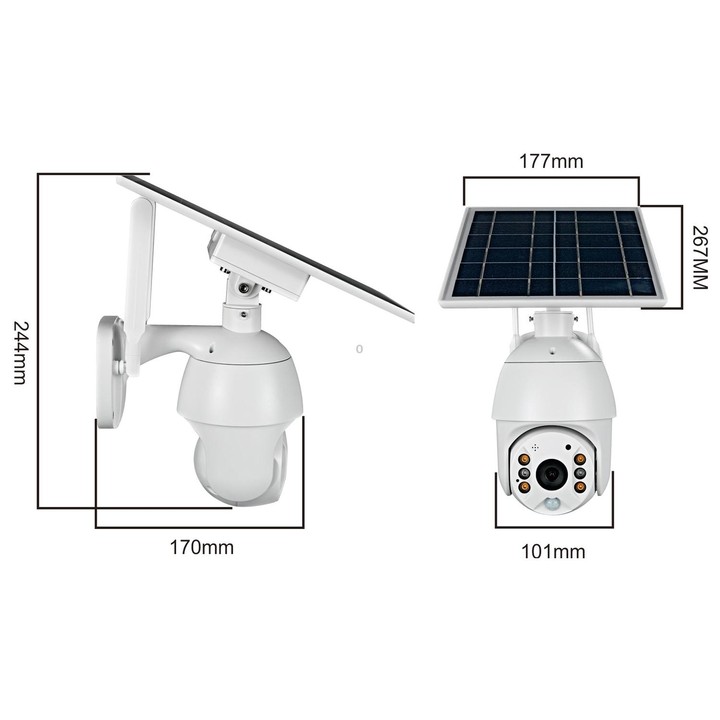 T16 1080P Full HD 4G (EU Version) Network Monitoring Solar Powered Camera, Support PIR + Radar Alarm, Night Vision, Two Way Audi