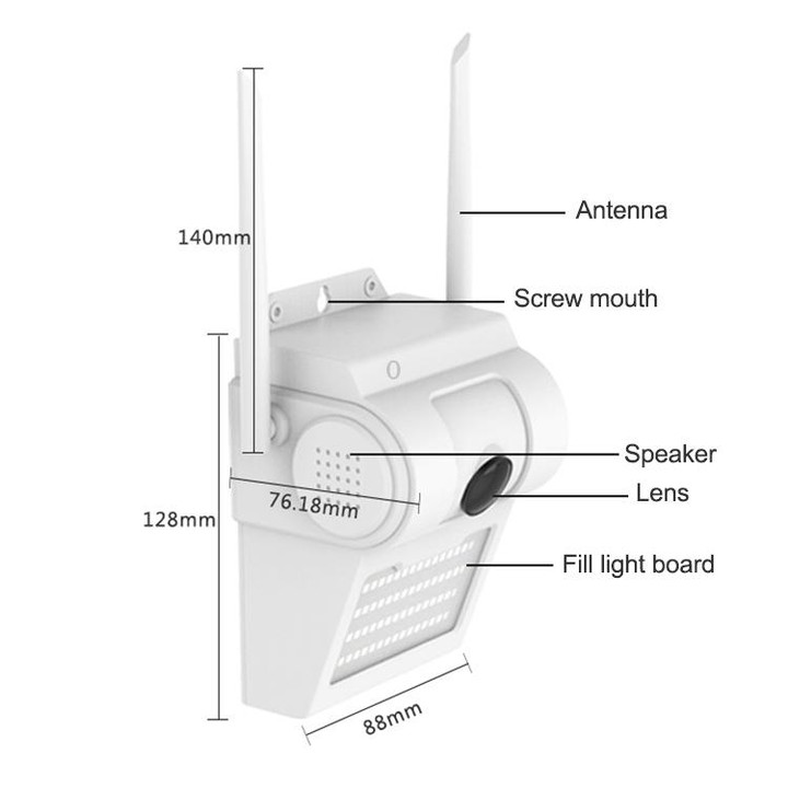 DP14 2.0 Million Pixels 1080P HD Wall Lamp Smart Camera, Support Full-color Night Vision / Motion Detection / Voice Intercom / T