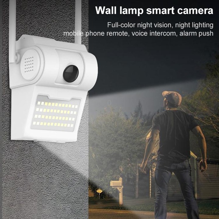 DP14 2.0 Million Pixels 1080P HD Wall Lamp Smart Camera, Support Full-color Night Vision / Motion Detection / Voice Intercom / T