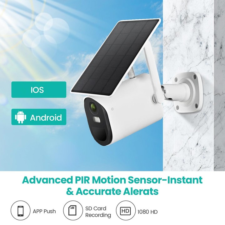 T20 1080P Full HD 4G (US Version) Solar Powered Camera, Support PIR Human Body Infrared Sensor, Night Vision, Two Way Audio, TF