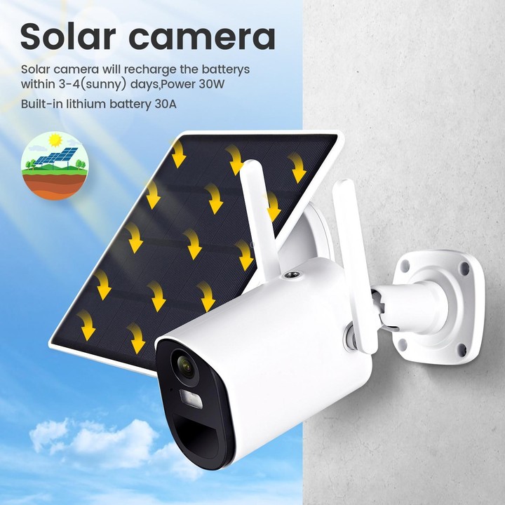 T20 1080P Full HD 4G (EU Version) Solar Powered Camera, Support PIR Human Body Infrared Sensor, Night Vision, Two Way Audio, TF