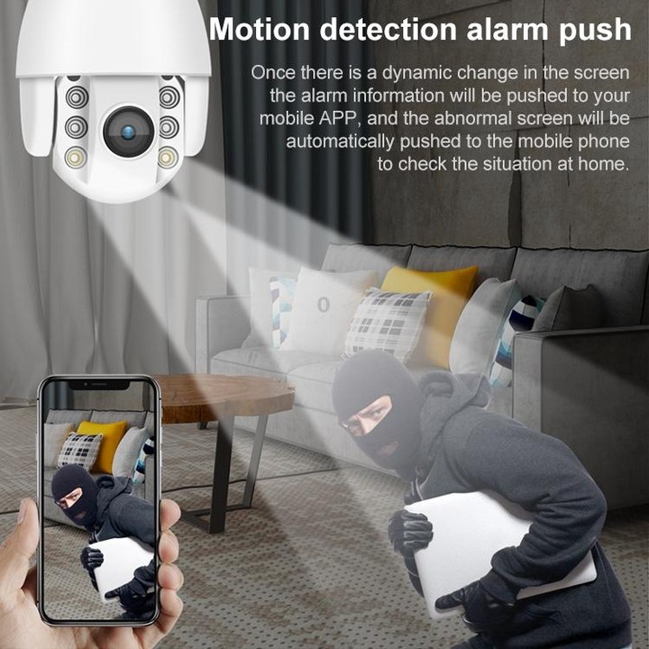 QX2 4G (EU Version) 1080P HD 360 Degrees Panoramic Day and Night Full-color IP66 Waterproof Smart Camera, Support Motion Detecti