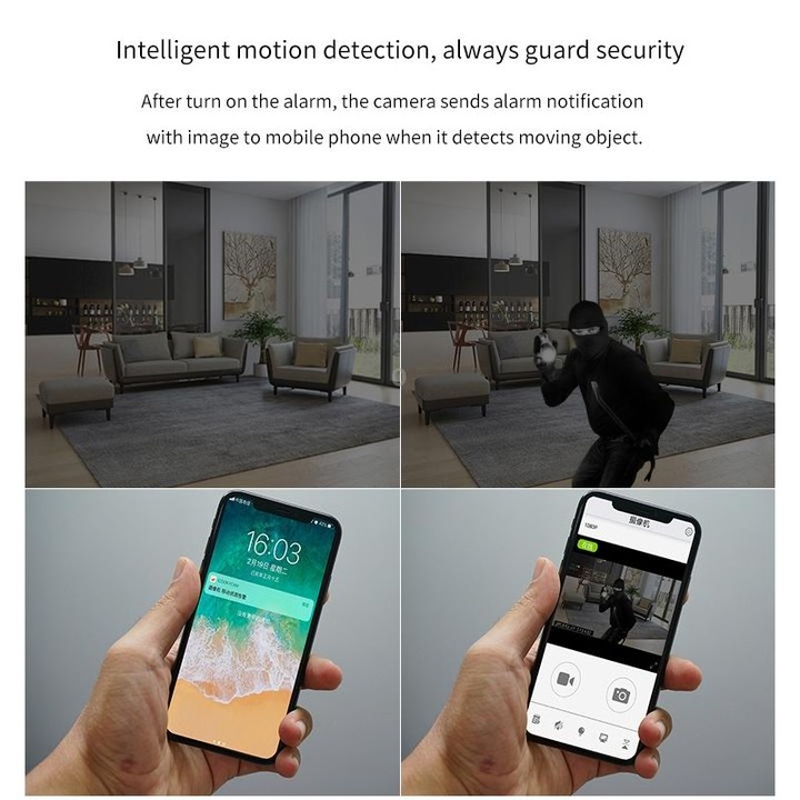 CAMSOY S8 HD 1280 x 720P 140 Degree Wide Angle Wireless WiFi Intelligent Surveillance Camera, Support Photosensitive Automatic R