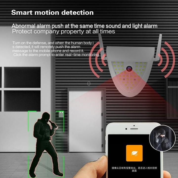 DP16 2.0 Megapixel 42 LEDs Garden Light Smart Camera, Support Motion Detection / Night Vision / Voice Intercom / TF Card, UK Plu