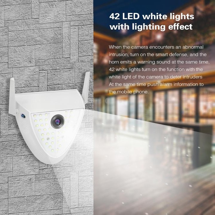DP16 2.0 Megapixel 42 LEDs Garden Light Smart Camera, Support Motion Detection / Night Vision / Voice Intercom / TF Card, US Plu