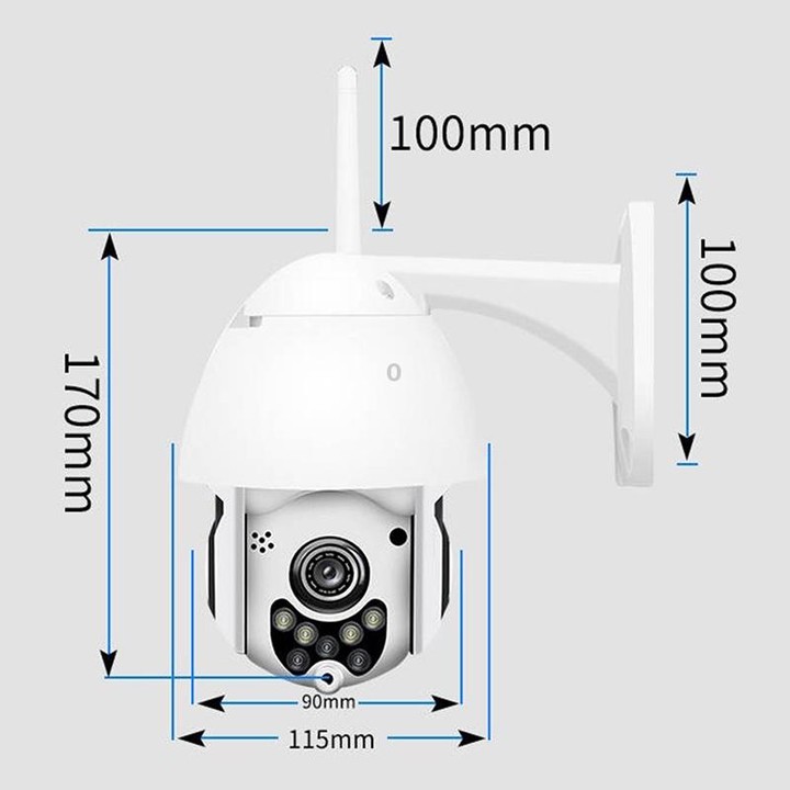 Wireless Surveillance Camera HD PTZ Home Security Outdoor IP66 Waterproof Network Dome Camera, Support Night Vision & Motion Det