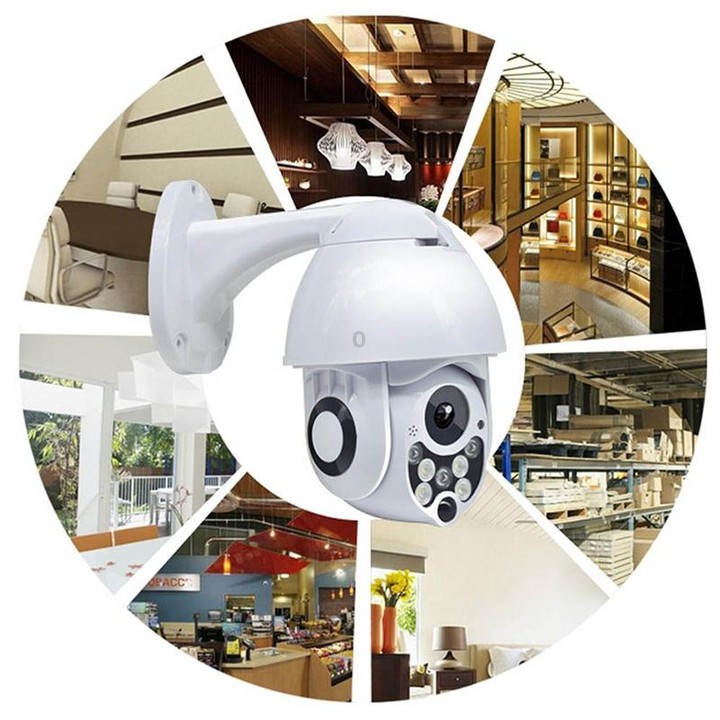 Wireless Surveillance Camera HD PTZ Home Security Outdoor IP66 Waterproof Network Dome Camera, Support Night Vision & Motion Det