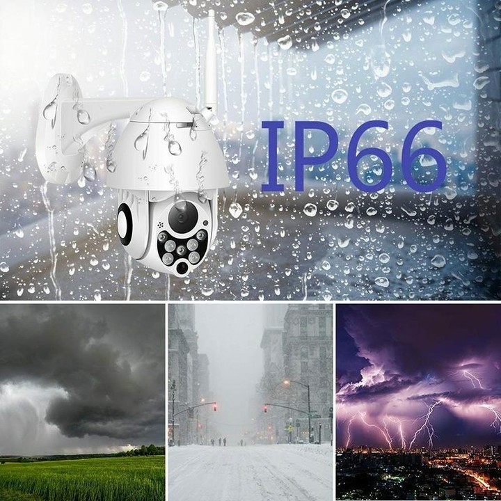 Wireless Surveillance Camera HD PTZ Home Security Outdoor IP66 Waterproof Network Dome Camera, Support Night Vision & Motion Det