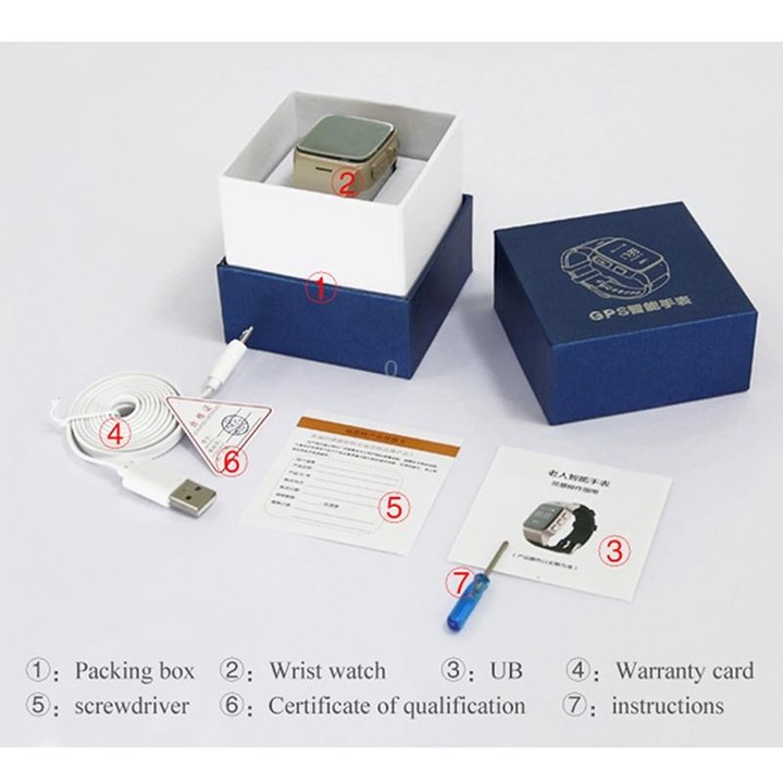 D99+ 1.22 inch HD LCD Screen GPS Smartwatch for the Elder Waterproof, Support GPS + LBS + WiFi Positioning / Two-way Dialing / V