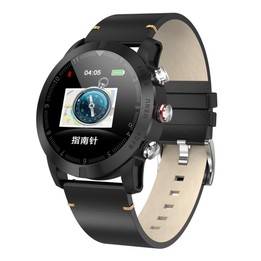 DTNO.1 S10 1.3 inches TFT Color Screen Smart Bracelet IP68 Waterproof, Leather Watchband, Support Call Reminder /Heart Rate Moni