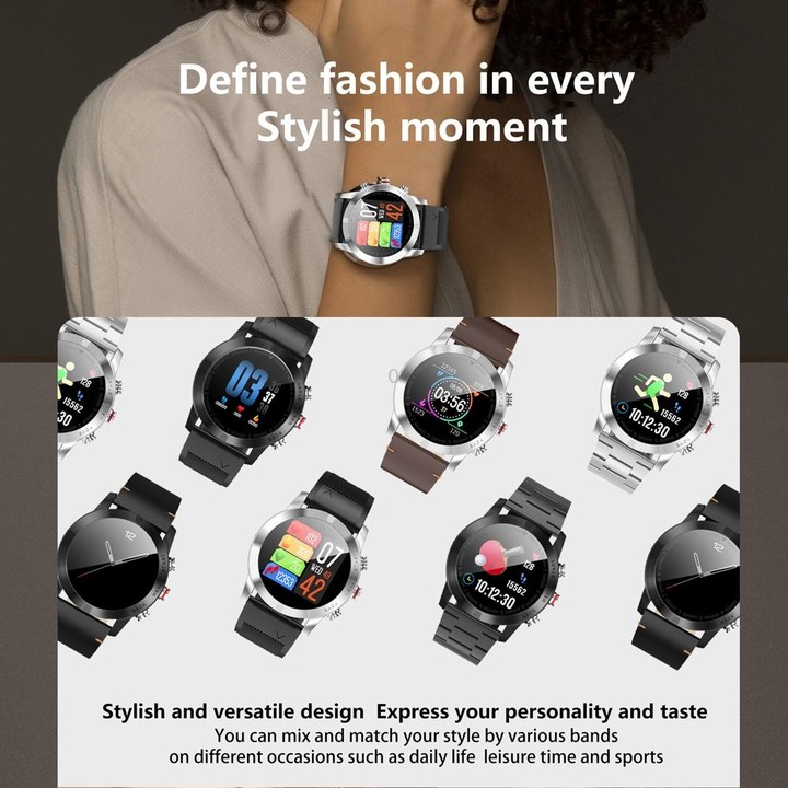 DTNO.1 S10 1.3 inches TFT Color Screen Smart Bracelet IP68 Waterproof, Leather Watchband, Support Call Reminder /Heart Rate Moni
