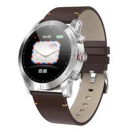 DTNO.1 S10 1.3 inches TFT Color Screen Smart Bracelet IP68 Waterproof, Leather Watchband, Support Call Reminder /Heart Rate Moni