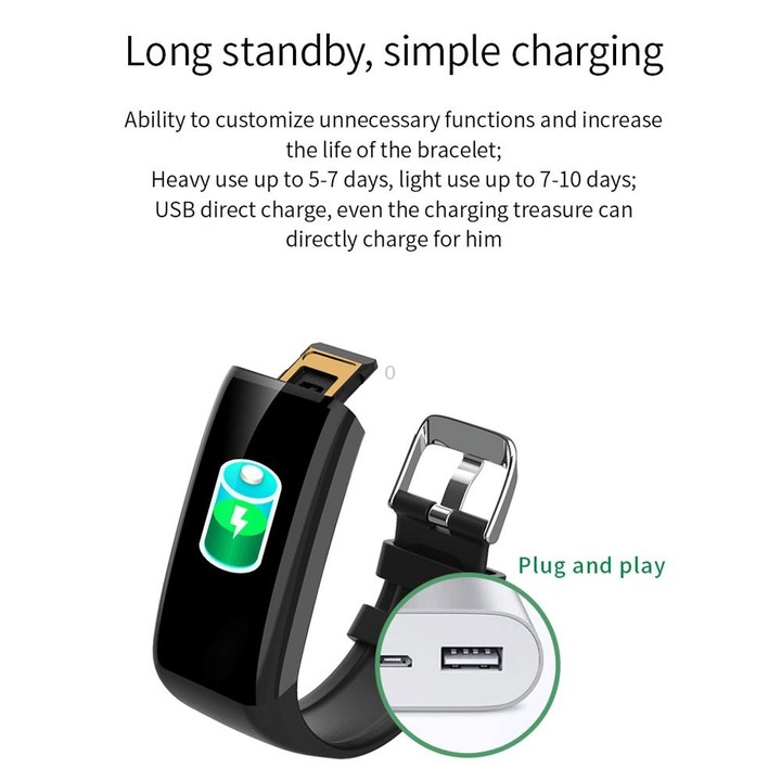 C21 1.14 inches IPS Color Screen Smart Bracelet IP67 Waterproof, Support Call Reminder /Heart Rate Monitoring /Blood Pressure Mo