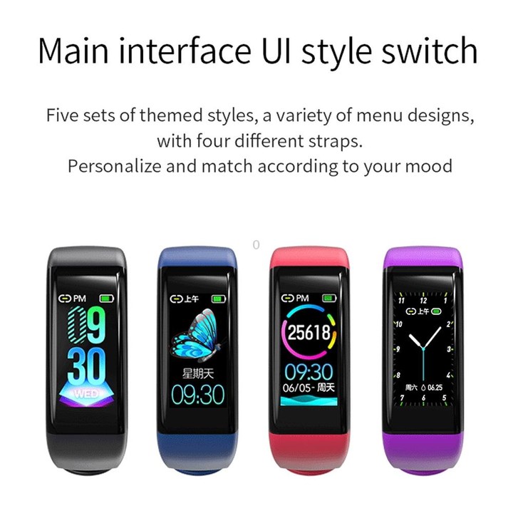 C21 1.14 inches IPS Color Screen Smart Bracelet IP67 Waterproof, Support Call Reminder /Heart Rate Monitoring /Blood Pressure Mo