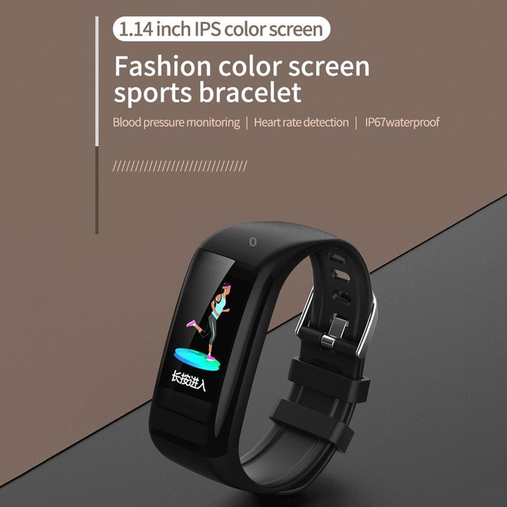 C21 1.14 inches IPS Color Screen Smart Bracelet IP67 Waterproof, Support Call Reminder /Heart Rate Monitoring /Blood Pressure Mo