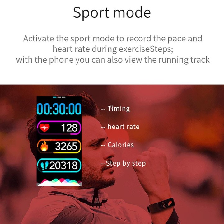 C21 1.14 inches IPS Color Screen Smart Bracelet IP67 Waterproof, Support Call Reminder /Heart Rate Monitoring /Blood Pressure Mo