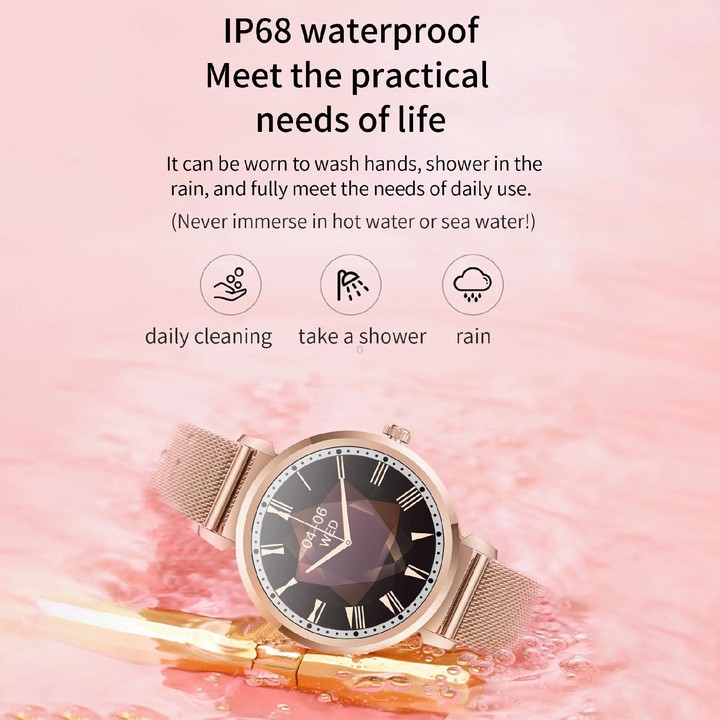 KC06 Women Menstrual Period Smart Watch Bracelet, Blood Pressure / Heart Rate Monitoring, Silicone Strap(Gold)