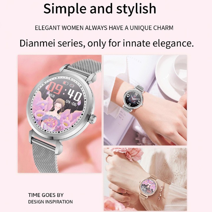 KC06 Women Menstrual Period Smart Watch Bracelet, Blood Pressure / Heart Rate Monitoring, Silicone Strap(Gold)