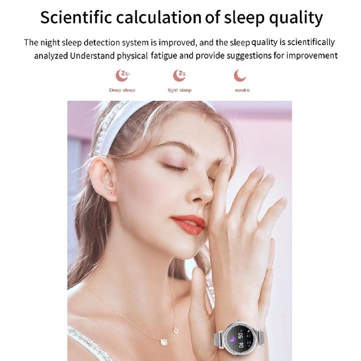 KC06 Women Menstrual Period Smart Watch Bracelet, Blood Pressure / Heart Rate Monitoring, Silicone Strap(Gold)
