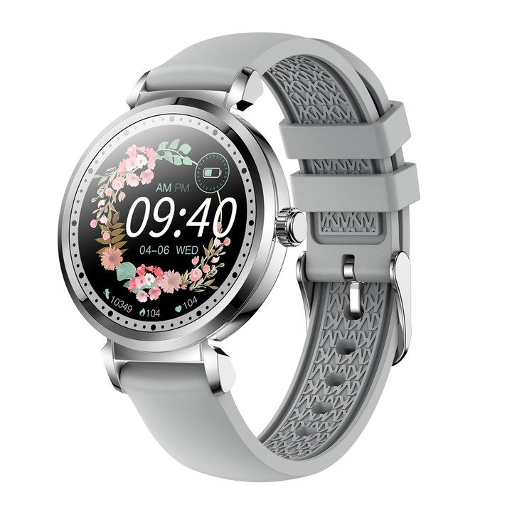 KC06 Women Menstrual Period Smart Watch Bracelet, Blood Pressure / Heart Rate Monitoring, Silicone Strap(Silver)