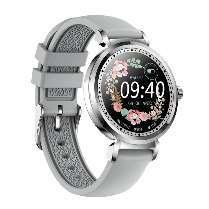 KC06 Women Menstrual Period Smart Watch Bracelet, Blood Pressure / Heart Rate Monitoring, Silicone Strap(Silver)