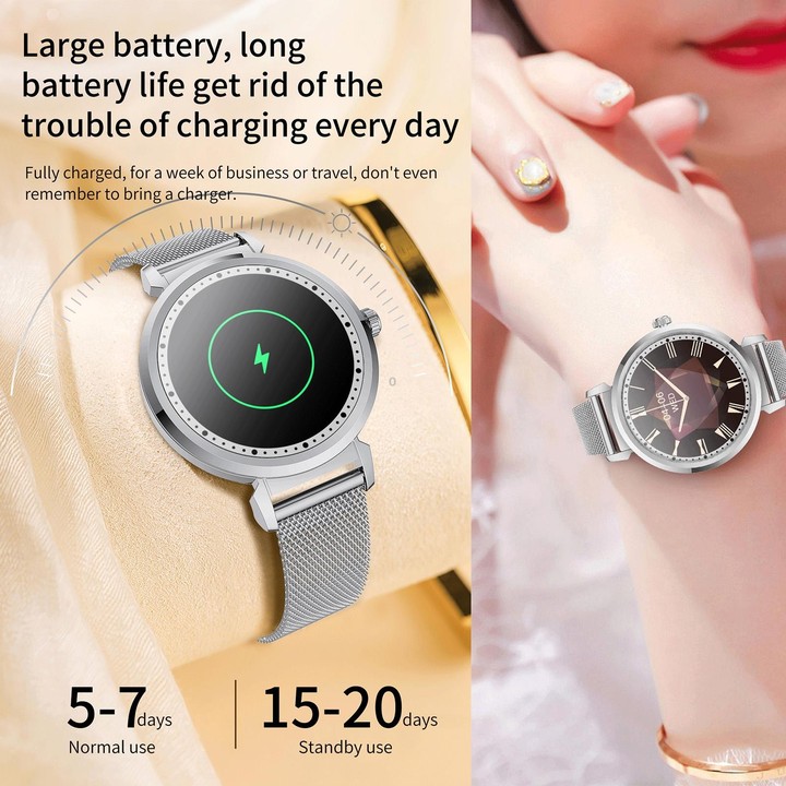 KC06 Women Menstrual Period Smart Watch Bracelet, Blood Pressure / Heart Rate Monitoring, Silicone Strap(Silver)