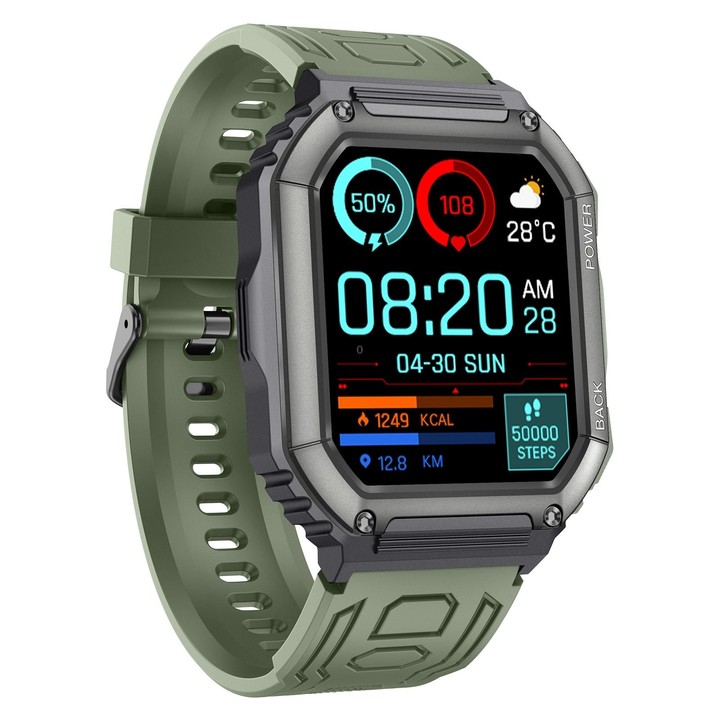 KR06 Waterproof Pedometer Sport Smart Watch, Support Heart Rate / Blood Pressure Monitoring / BT Calling (Camouflage Black)