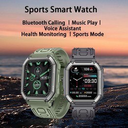 KR06 Waterproof Pedometer Sport Smart Watch, Support Heart Rate / Blood Pressure Monitoring / BT Calling(Green)