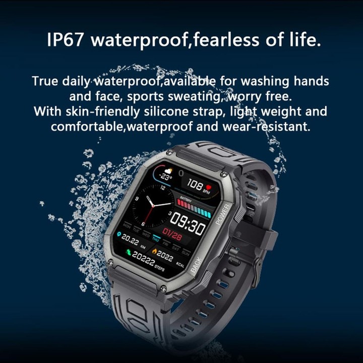 KR06 Waterproof Pedometer Sport Smart Watch, Support Heart Rate / Blood Pressure Monitoring / BT Calling(Green)