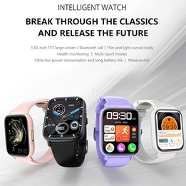 DM60 1.83 inch IP68 Waterproof Smart Watch, Support Body Temperature Monitoring / Heart Rate / Blood Oxygen / Blood Pressure Mon