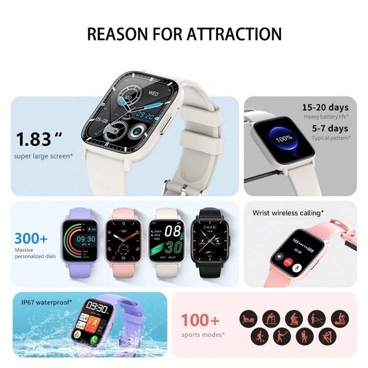 DM60 1.83 inch IP68 Waterproof Smart Watch, Support Body Temperature Monitoring / Heart Rate / Blood Oxygen / Blood Pressure Mon