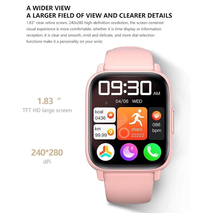DM60 1.83 inch IP68 Waterproof Smart Watch, Support Body Temperature Monitoring / Heart Rate / Blood Oxygen / Blood Pressure Mon
