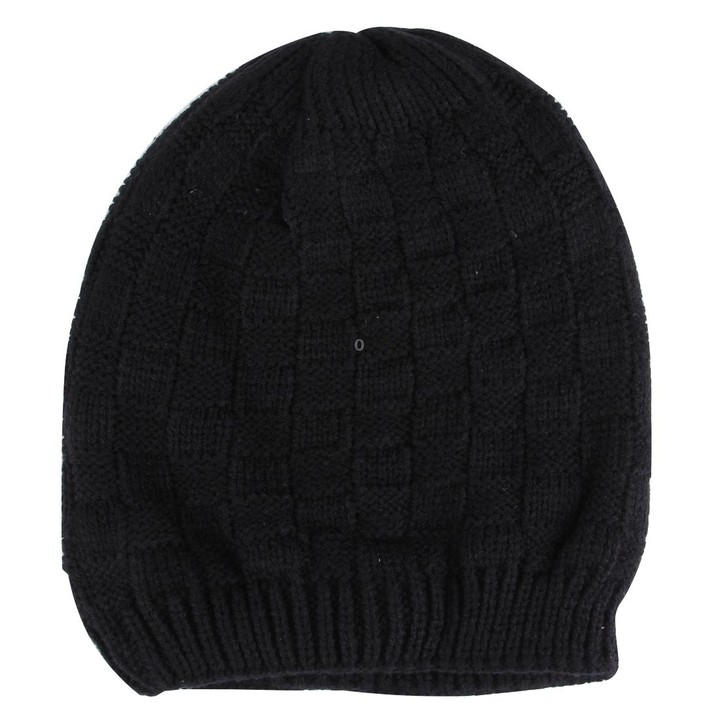 Square Textured Knitted Bluetooth Headset Warm Winter Hat with Mic for Boy & Girl & Adults(Black)