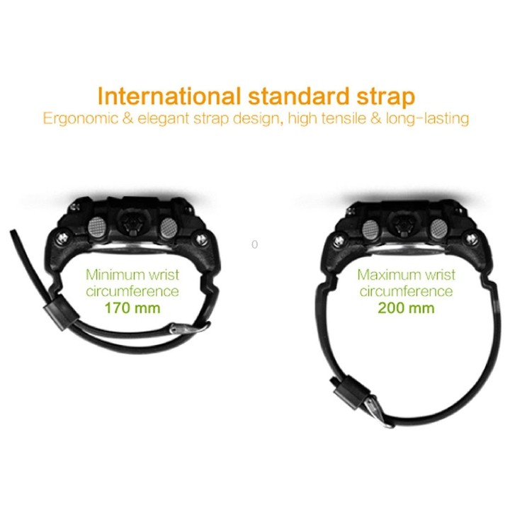 EX16 1.12 Inch FSTN LCD Full Angle Screen Display Sport Smart Watch, IP67 Waterproof, Support Pedometer / Stopwatch / Alarm / No
