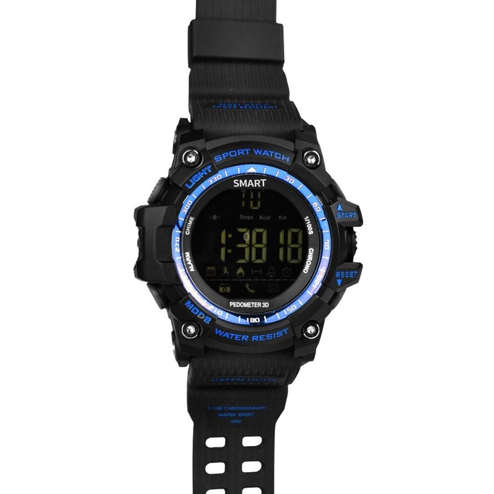 EX16 1.12 Inch FSTN LCD Full Angle Screen Display Sport Smart Watch, IP67 Waterproof, Support Pedometer / Stopwatch / Alarm / No