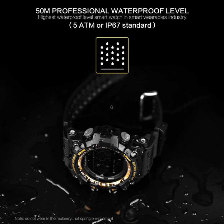 EX16 1.12 Inch FSTN LCD Full Angle Screen Display Sport Smart Watch, IP67 Waterproof, Support Pedometer / Stopwatch / Alarm / No