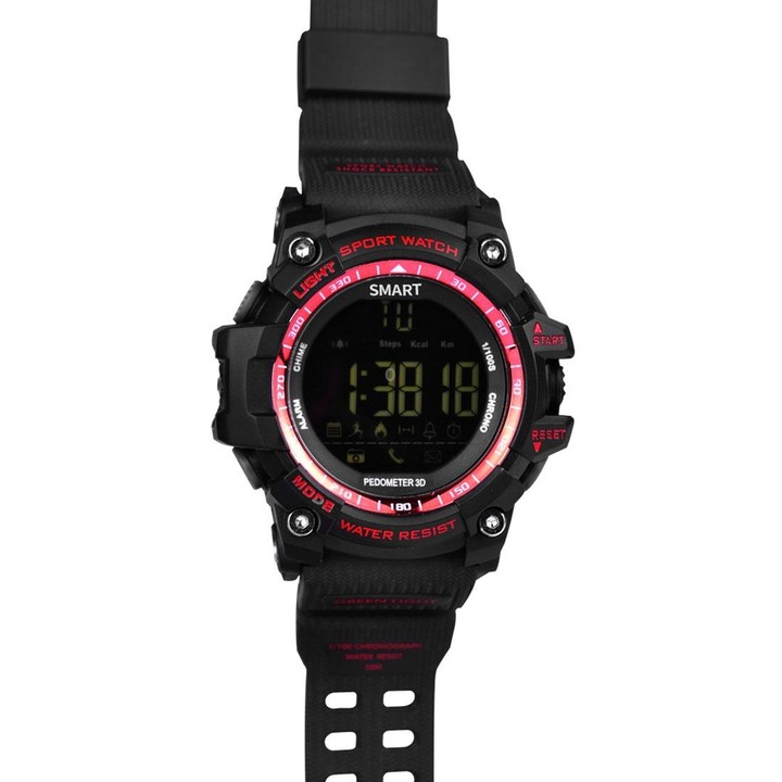 EX16 1.12 Inch FSTN LCD Full Angle Screen Display Sport Smart Watch, IP67 Waterproof, Support Pedometer / Stopwatch / Alarm / No