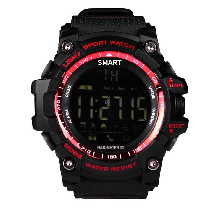 EX16 1.12 Inch FSTN LCD Full Angle Screen Display Sport Smart Watch, IP67 Waterproof, Support Pedometer / Stopwatch / Alarm / No