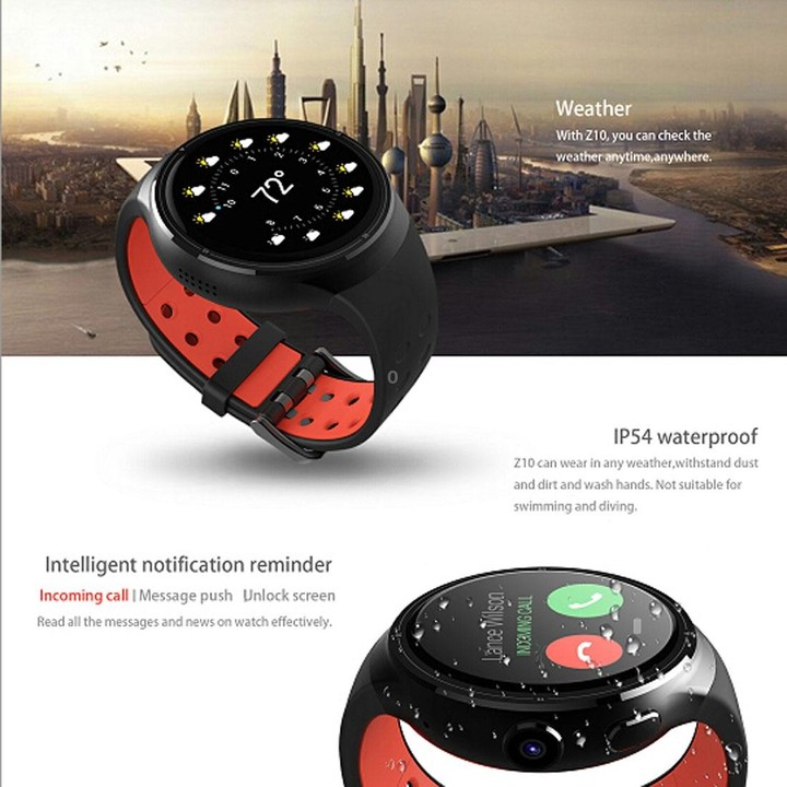 Z10 400*400 Pixel AMOLED 1.39 Inch Round Touch Screen Display Smart Watch, IP54 Waterproof, Support Pedometer / Heart Rate Monit