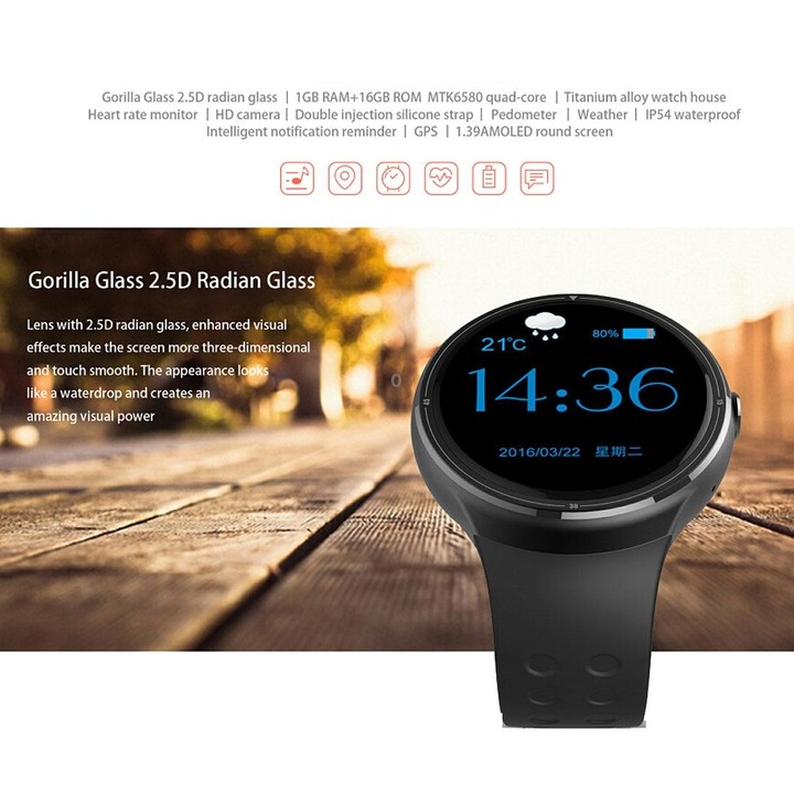 Z10 400*400 Pixel AMOLED 1.39 Inch Round Touch Screen Display Smart Watch, IP54 Waterproof, Support Pedometer / Heart Rate Monit