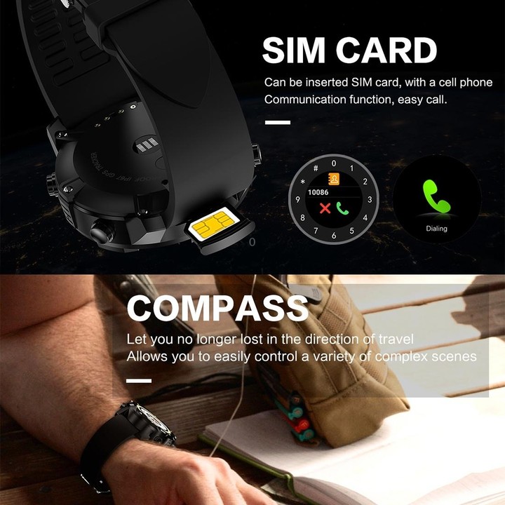S3 1.39 inch OLED Screen Display Bluetooth Smart Watch, IP67 Waterproof, Support Compass / Heart Rate Monitor / SIM Card / GPS N