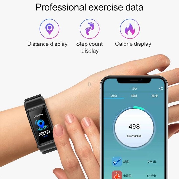 S2 1.08 inch TFT Color Screen Smart Watch, Silicone Strap ,IP67 Waterproof, Support Call Reminder /Heart Rate Monitoring/Sleep M