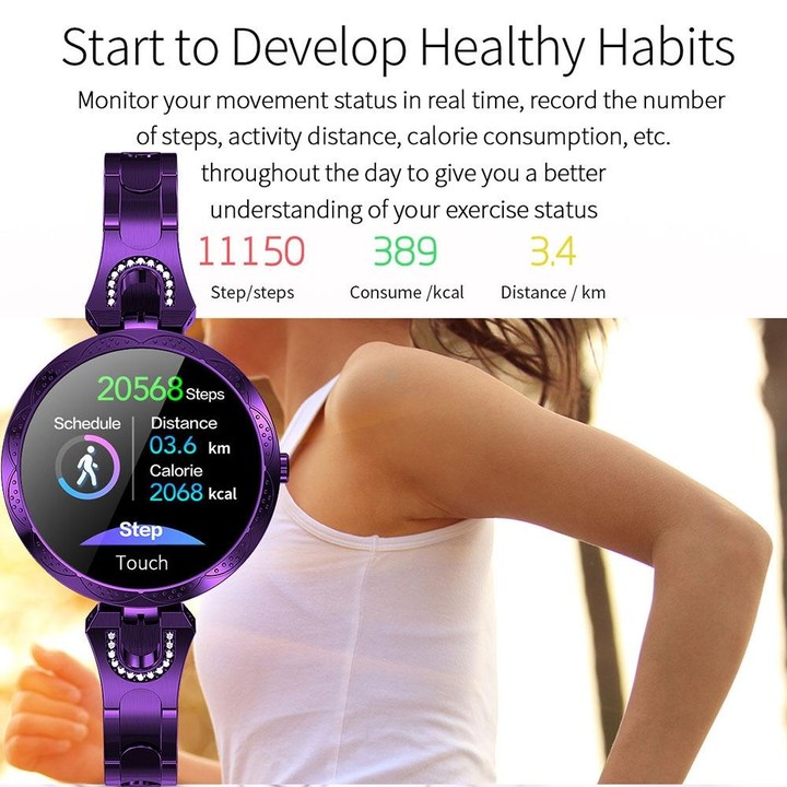 AK15 Fashion Smart Female Bracelet, 1.08 inch Color LCD Screen, IP67 Waterproof, Support Heart Rate Monitoring / Sleep Monitorin