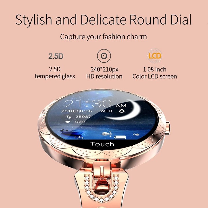 AK15 Fashion Smart Female Bracelet, 1.08 inch Color LCD Screen, IP67 Waterproof, Support Heart Rate Monitoring / Sleep Monitorin