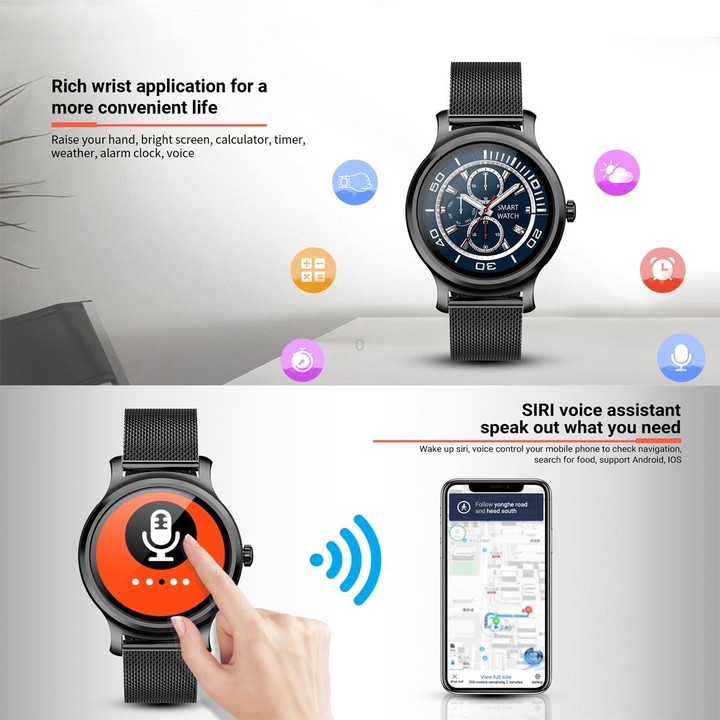 SMA-R2 1.3 inches IPS Screen Smart Watch IP65 Waterproof,Support Call /Message Reminder /Dual-mode Bluetooth 3.0 + 4.0/ Sleeping