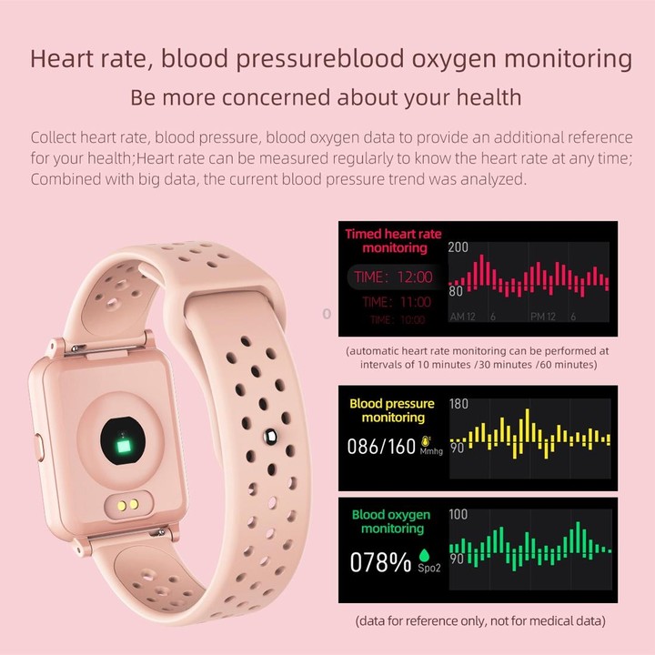 P8 1.3 inch IPS Color Screen Smart Watch, Support Heart Rate Monitoring / Blood Pressure Monitoring / Sleep Monitoring / Blood O